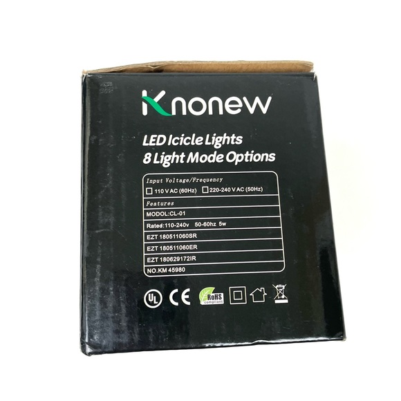 KNONEW Color Changing Icicle Lights, 8 Modes Curtain Fairy Light NEW - Picture 4 of 6